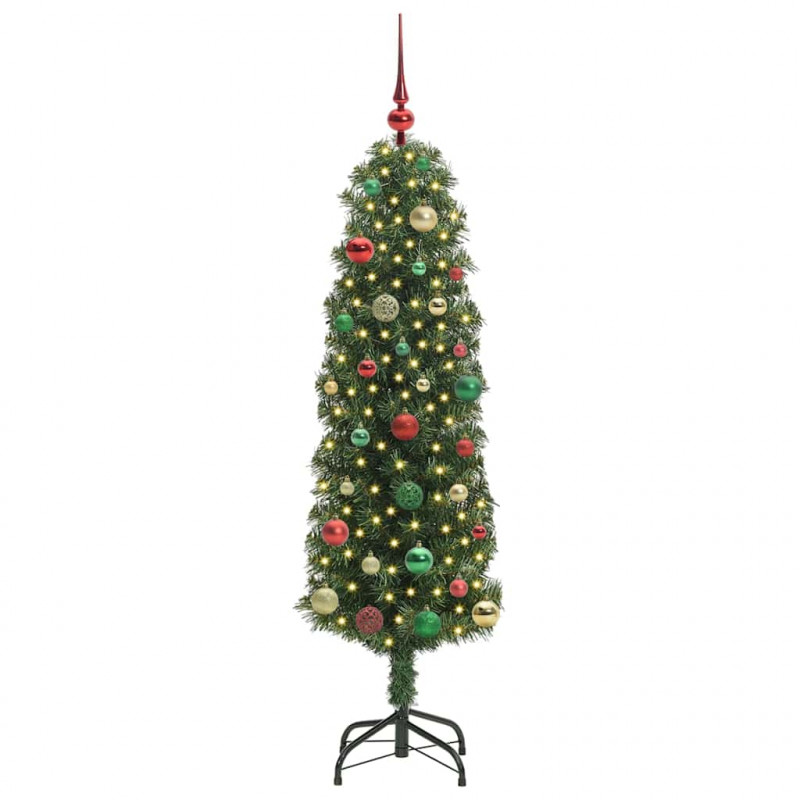 Sztuczna choinka z podstawą Zielony 150 cm PVC, stal i plastik
