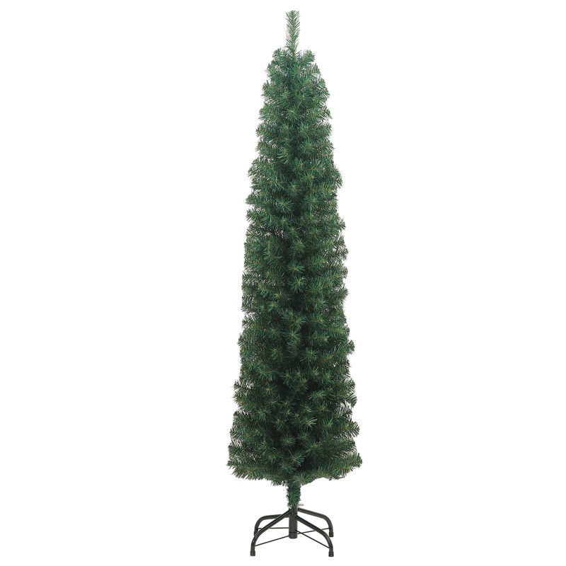 Sztuczna choinka z podstawą Zielony 180 cm PVC, stal i plastik