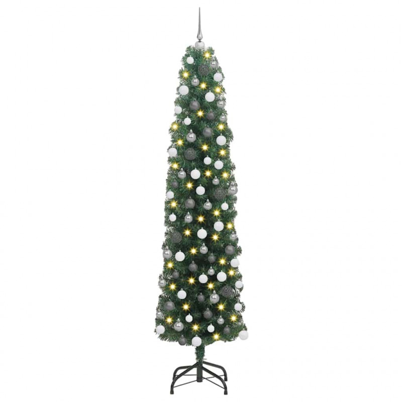Sztuczna choinka z podstawą Zielony 180 cm PVC, stal i plastik
