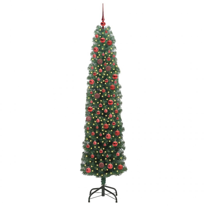 Sztuczna choinka z podstawą Zielony 180 cm PVC, stal i plastik