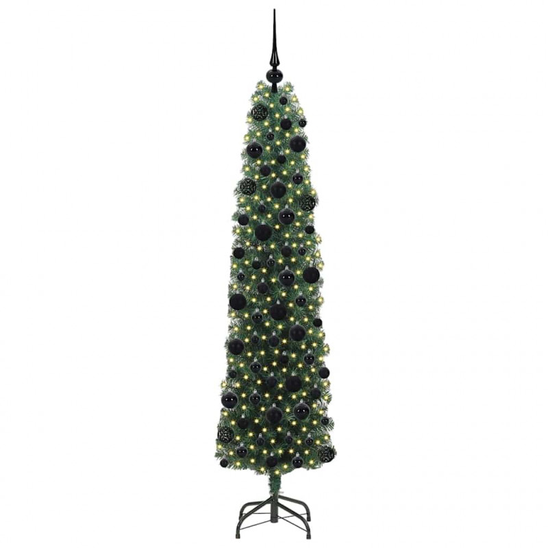 Sztuczna choinka z podstawą Zielony 180 cm PVC, stal i plastik