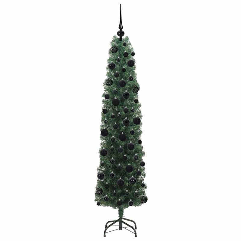 Sztuczna choinka z podstawą Zielony 180 cm PVC, stal i plastik
