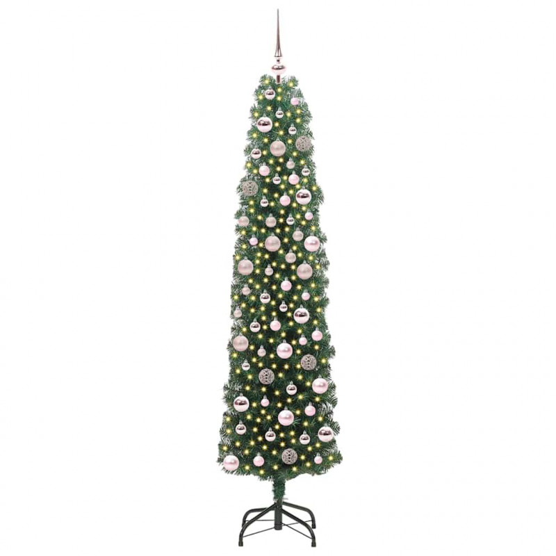 Sztuczna choinka z podstawą Zielony 180 cm PVC, stal i plastik