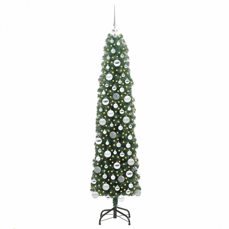 Sztuczna choinka z podstawą Zielony 180 cm PVC, stal i plastik