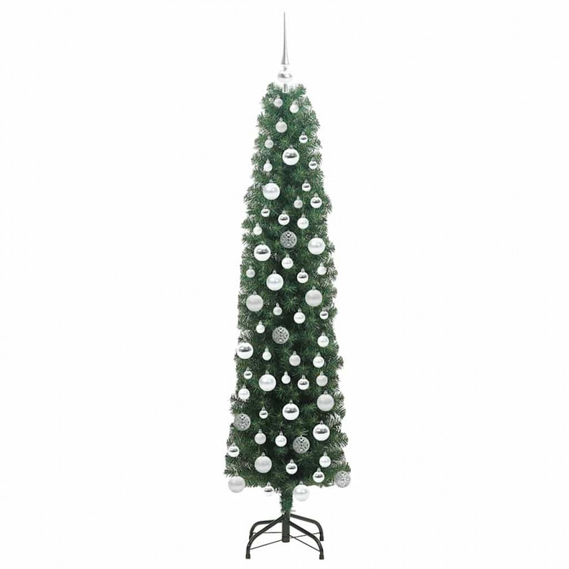Sztuczna choinka z podstawą Zielony 180 cm PVC, stal i plastik