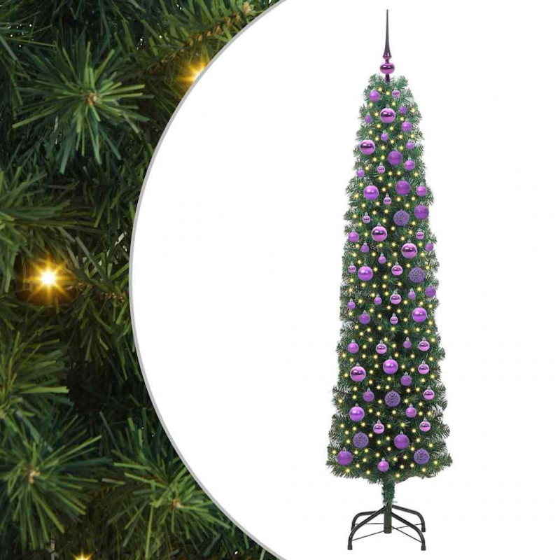 Sztuczna choinka z podstawą Zielony 180 cm PVC, stal i plastik