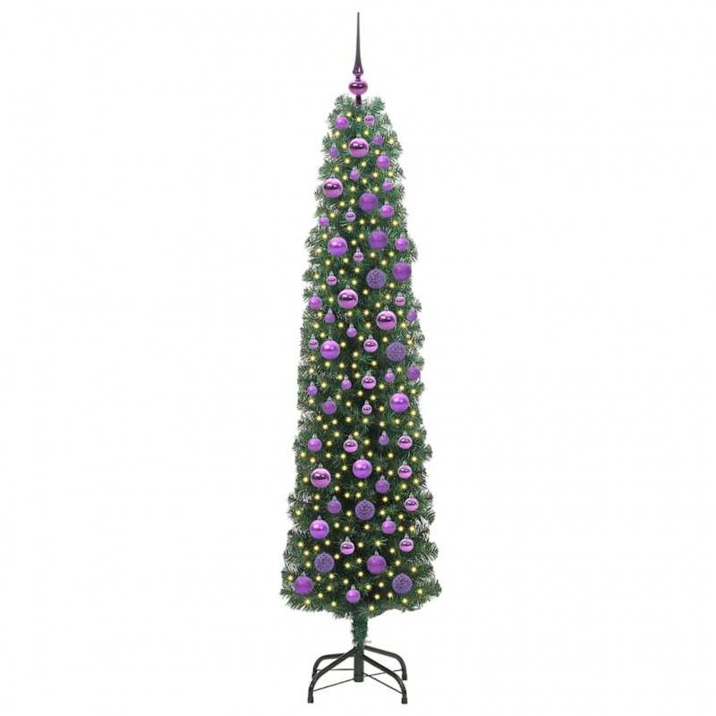 Sztuczna choinka z podstawą Zielony 180 cm PVC, stal i plastik