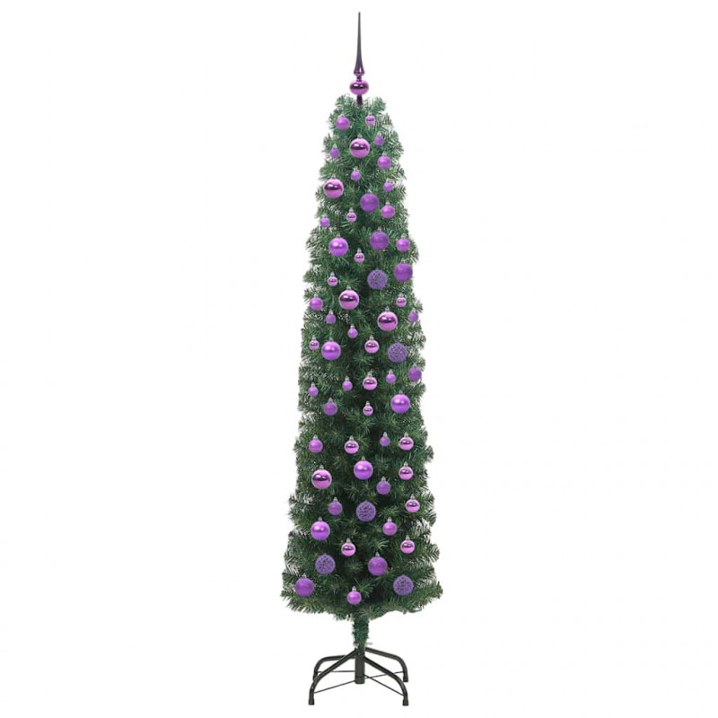 Sztuczna choinka z podstawą Zielony 180 cm PVC, stal i plastik