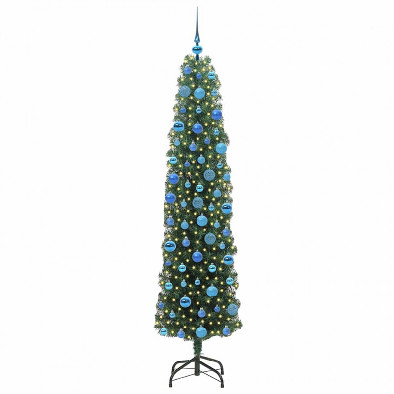 Sztuczna choinka z podstawą Zielony 180 cm PVC, stal i plastik