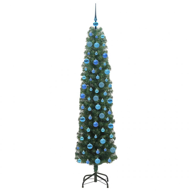 Sztuczna choinka z podstawą Zielony 180 cm PVC, stal i plastik
