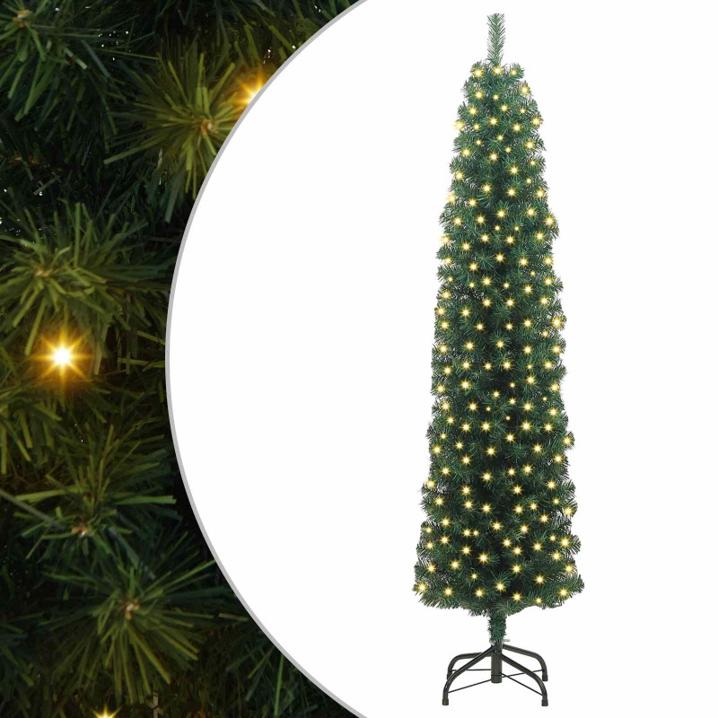 Sztuczna choinka z podstawą Zielony 210 cm PVC, stal i plastik
