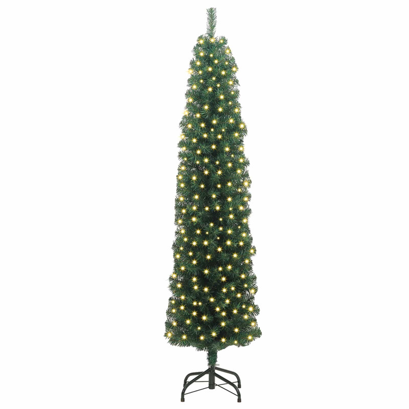 Sztuczna choinka z podstawą Zielony 210 cm PVC, stal i plastik