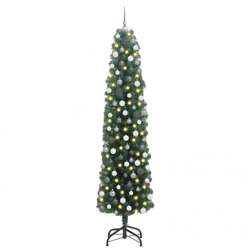 Sztuczna choinka z podstawą Zielony 210 cm PVC, stal i plastik