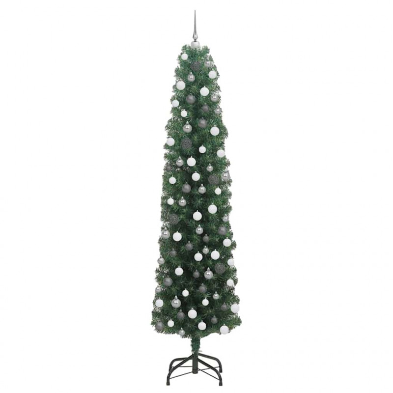 Sztuczna choinka z podstawą Zielony 210 cm PVC, stal i plastik