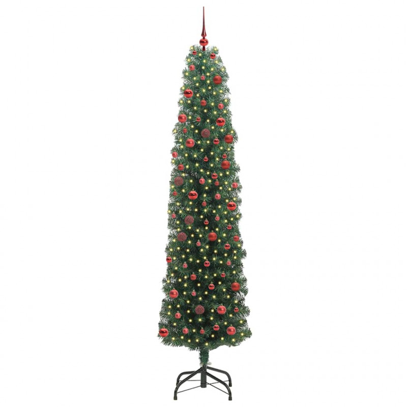 Sztuczna choinka z podstawą Zielony 210 cm PVC, stal i plastik