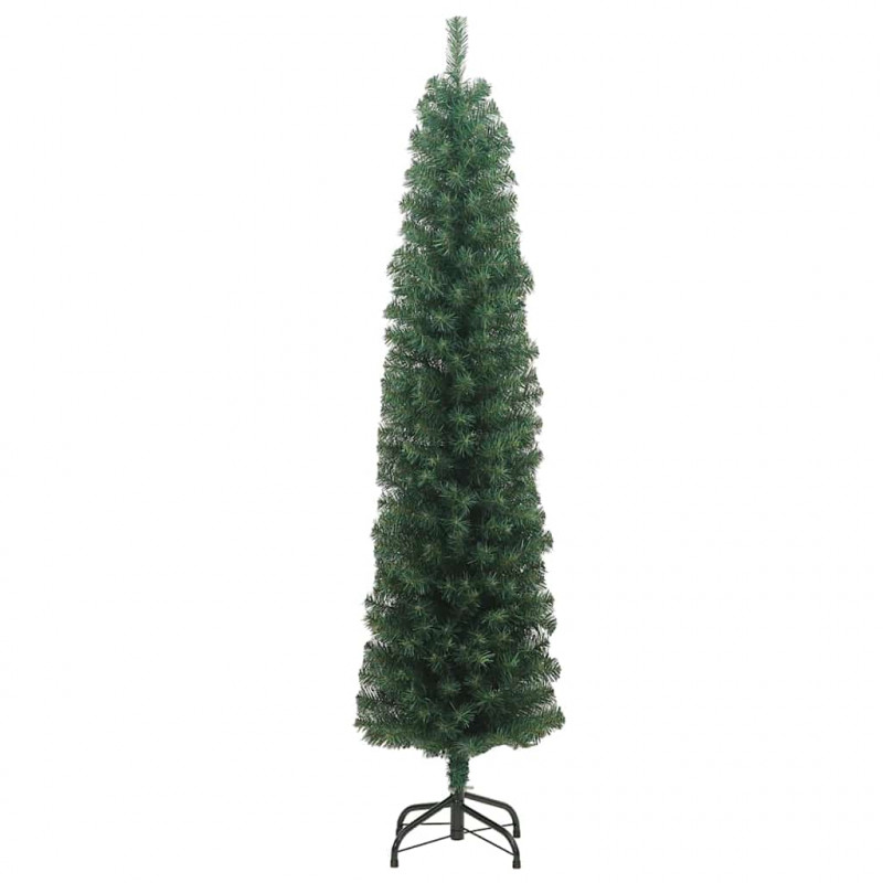 Sztuczna choinka z podstawą Zielony 210 cm PVC, stal i plastik