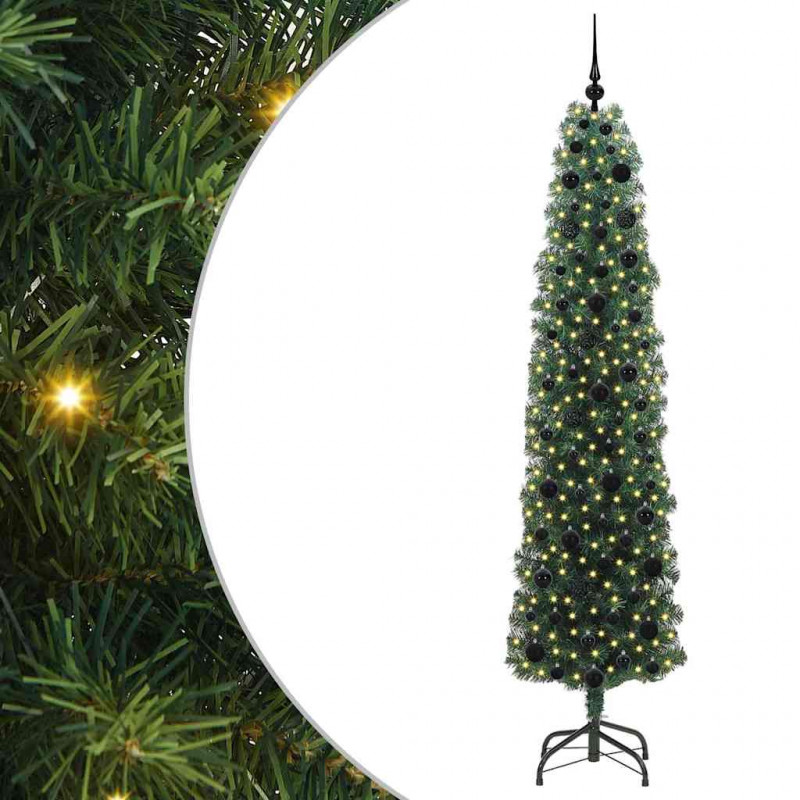 Sztuczna choinka z podstawą Zielony 210 cm PVC, stal i plastik