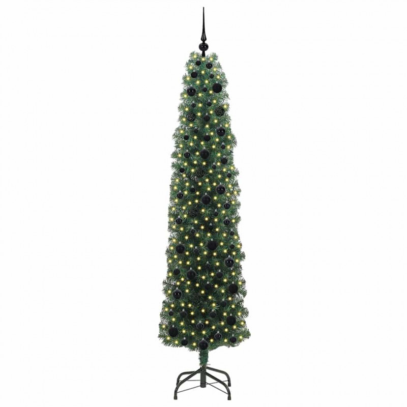 Sztuczna choinka z podstawą Zielony 210 cm PVC, stal i plastik