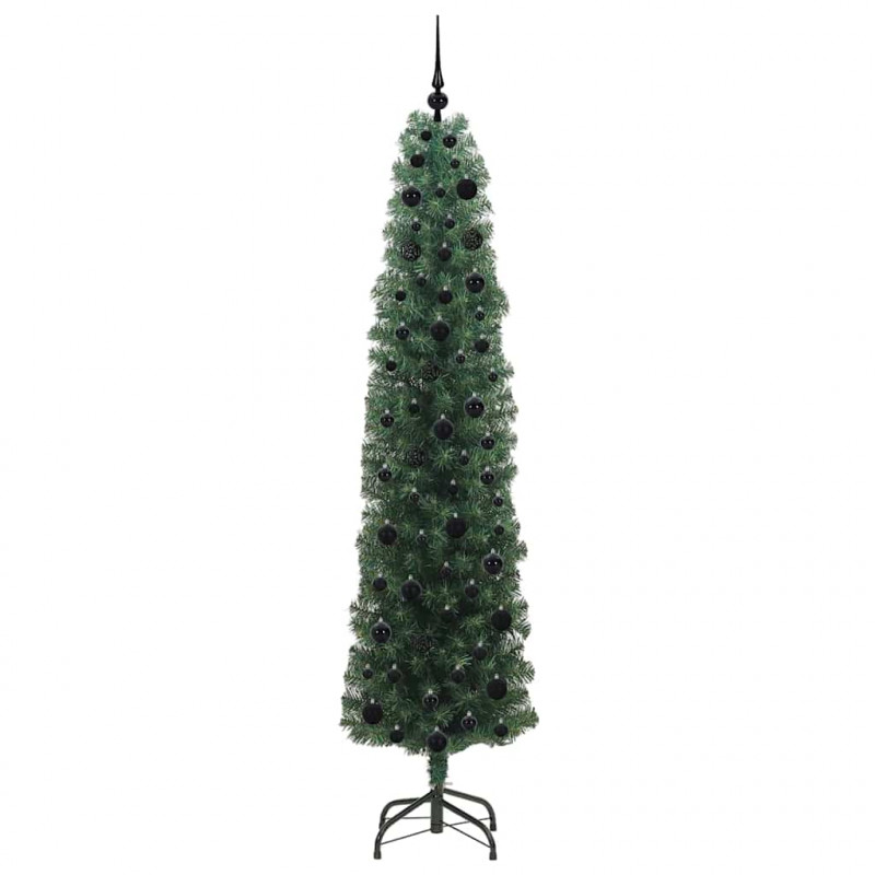 Sztuczna choinka z podstawą Zielony 210 cm PVC, stal i plastik