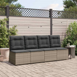 Sofa Ogrodowa z poduszką Szary polirattan