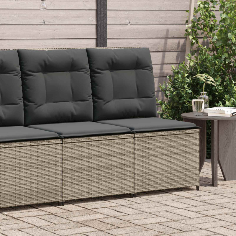 Sofa Ogrodowa z poduszką Szary polirattan