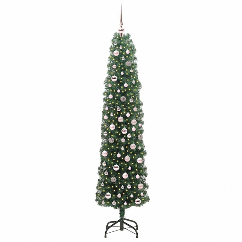 Sztuczna choinka z podstawą Zielony 210 cm PVC, stal i plastik