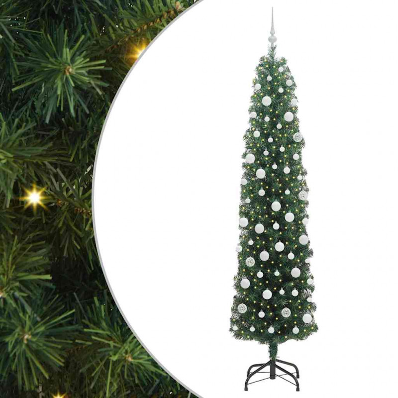 Sztuczna choinka z podstawą Zielony 210 cm PVC, stal i plastik