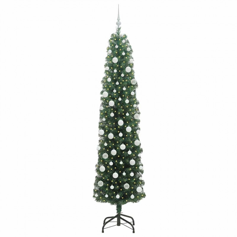 Sztuczna choinka z podstawą Zielony 210 cm PVC, stal i plastik