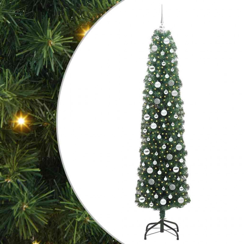 Sztuczna choinka z podstawą Zielony 210 cm PVC, stal i plastik