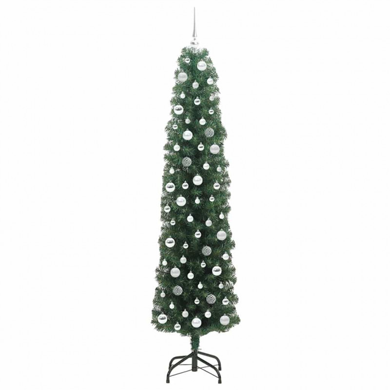 Sztuczna choinka z podstawą Zielony 210 cm PVC, stal i plastik