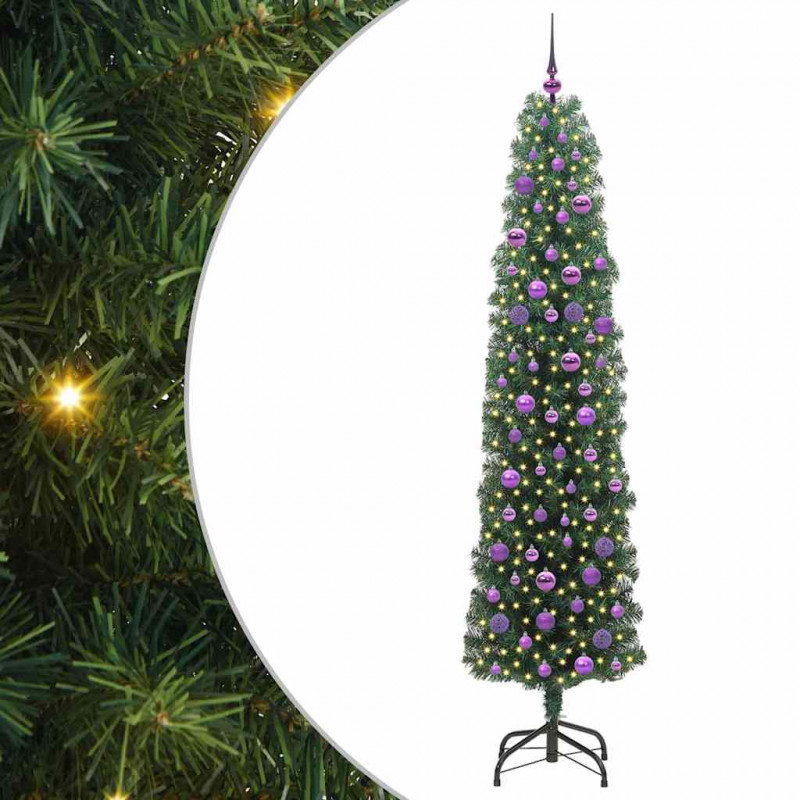 Sztuczna choinka z podstawą Zielony 210 cm PVC, stal i plastik