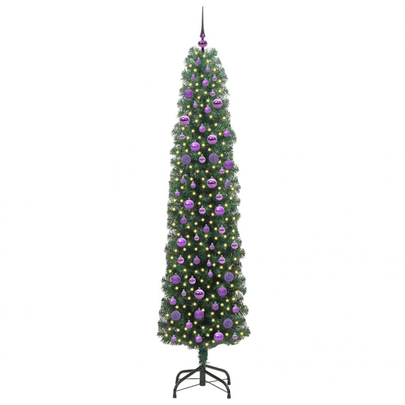 Sztuczna choinka z podstawą Zielony 210 cm PVC, stal i plastik
