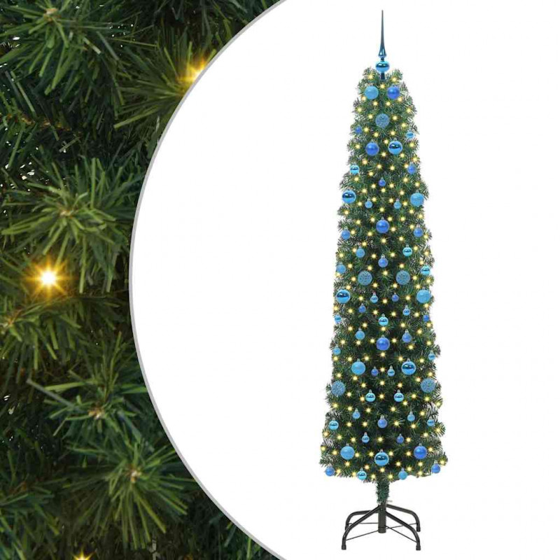 Sztuczna choinka z podstawą Zielony 210 cm PVC, stal i plastik