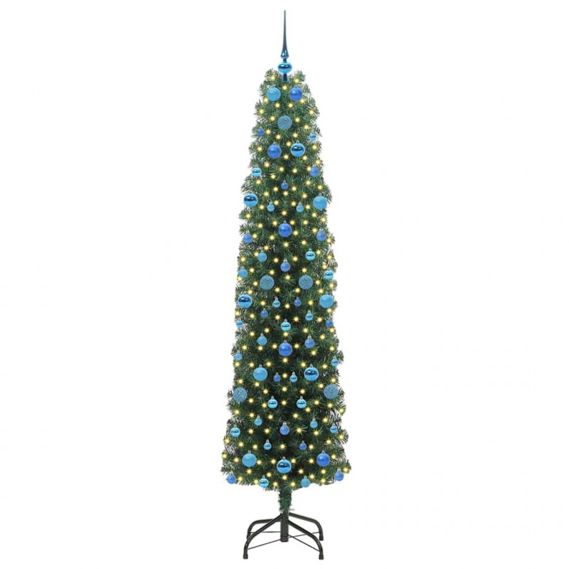 Sztuczna choinka z podstawą Zielony 210 cm PVC, stal i plastik