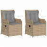 Ławka ogrodowa 2 pcs Beżowy polirattan