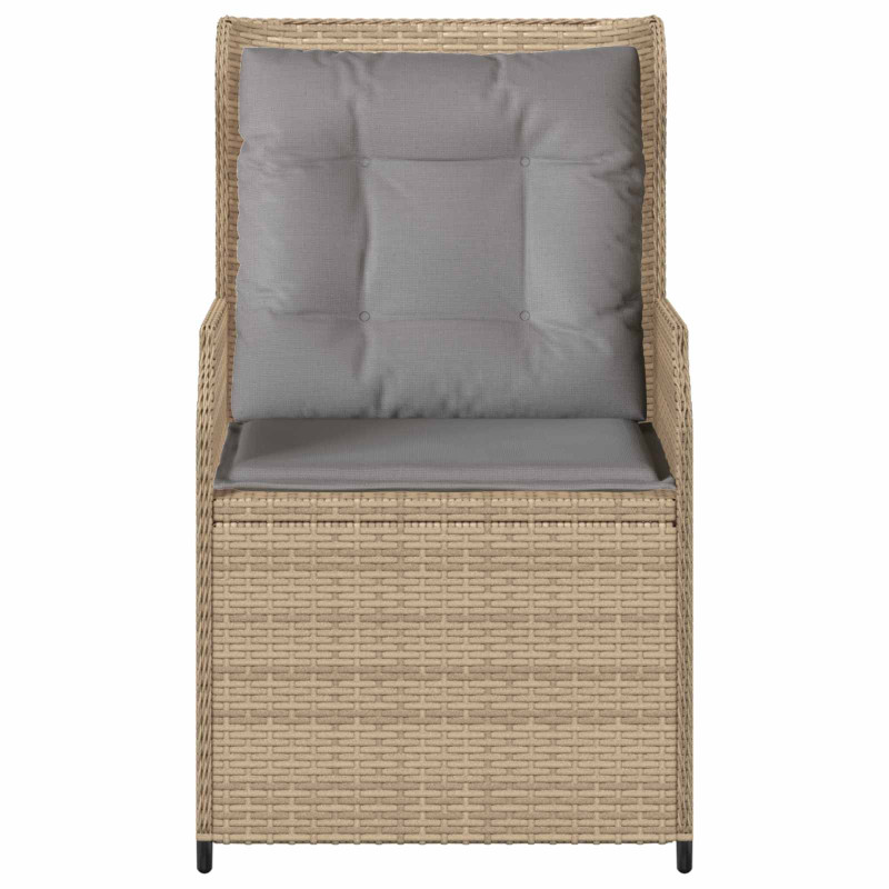 Ławka ogrodowa 2 pcs Beżowy polirattan