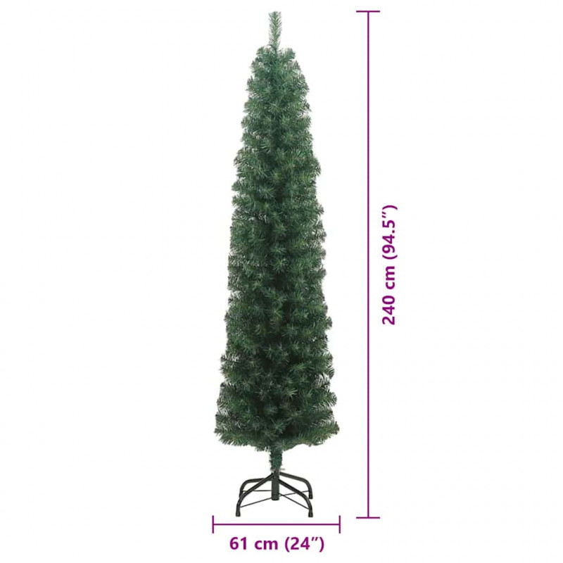 Sztuczna choinka z podstawą Zielony 240 cm PVC, stal i plastik