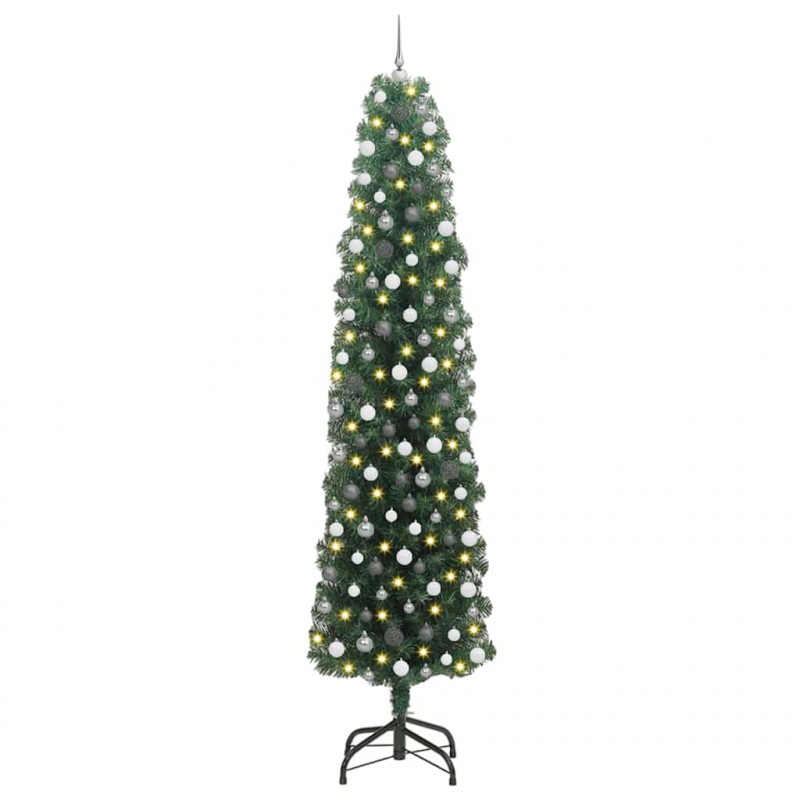 Sztuczna choinka z podstawą Zielony 240 cm PVC, stal i plastik