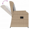 Ławka ogrodowa 2 pcs Beżowy polirattan