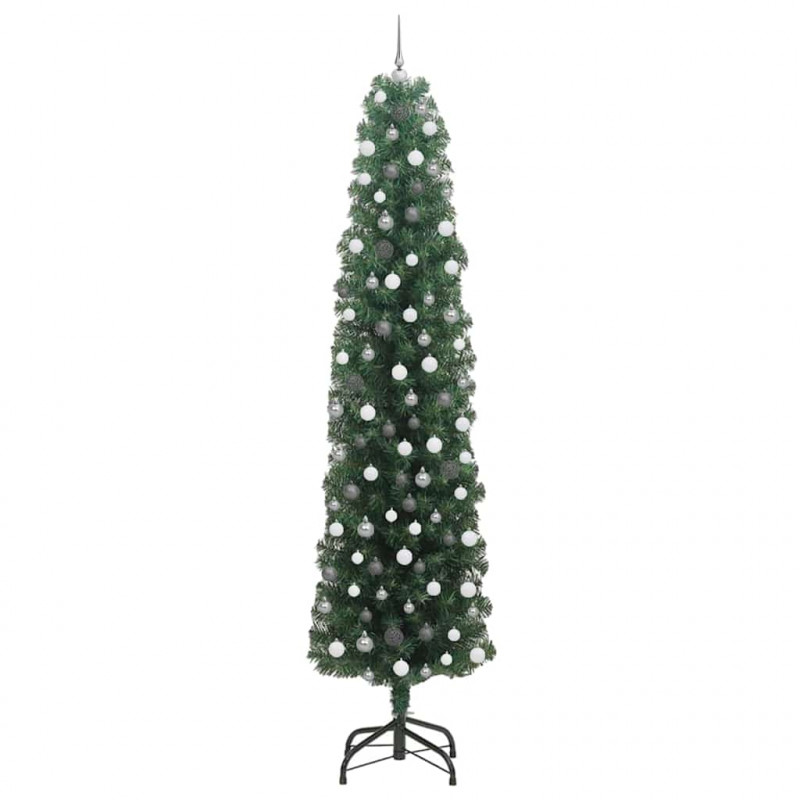 Sztuczna choinka z podstawą Zielony 240 cm PVC, stal i plastik
