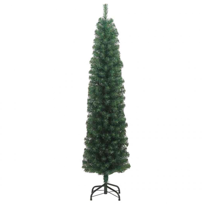 Sztuczna choinka z podstawą Zielony 240 cm PVC, stal i plastik