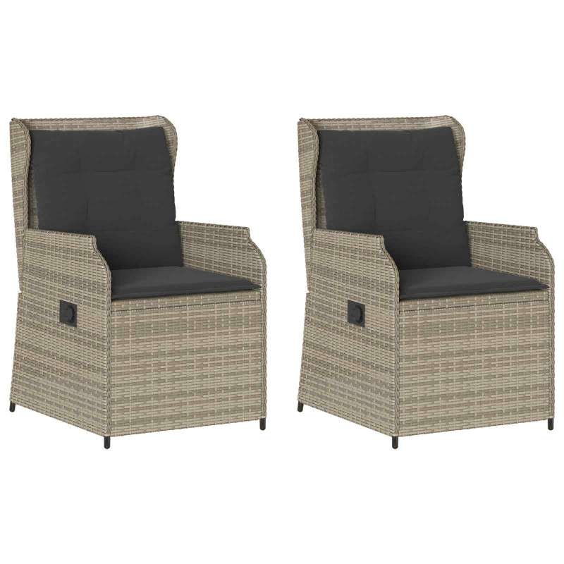 Ławka ogrodowa 2 pcs Jasnoszary polirattan
