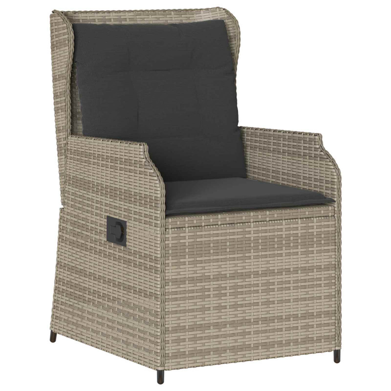 Ławka ogrodowa 2 pcs Jasnoszary polirattan