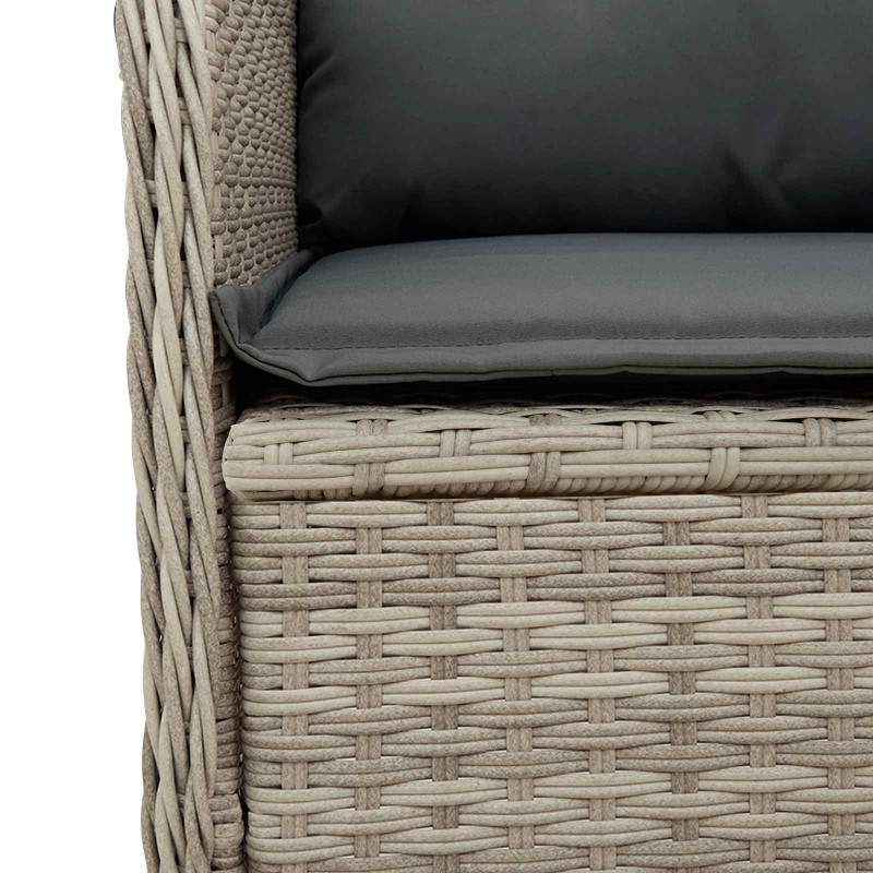 Ławka ogrodowa 2 pcs Jasnoszary polirattan