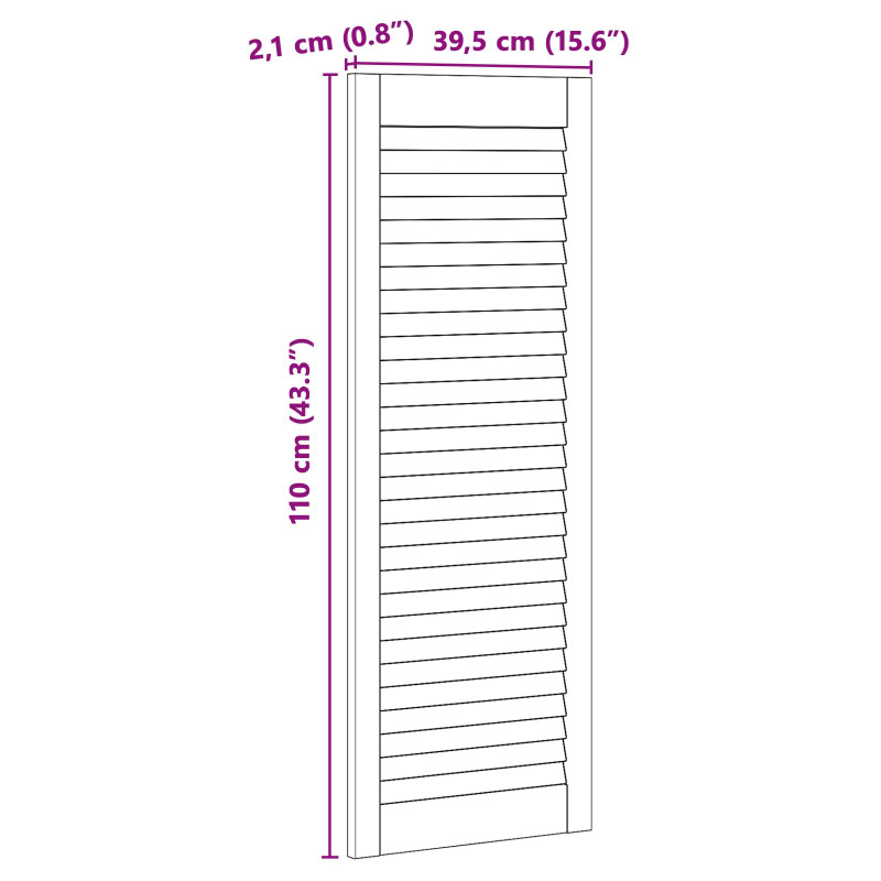 Drzwi do szafki z drzwiami 4 pcs Naturalny 110 x 2,1 x 39,5 cm