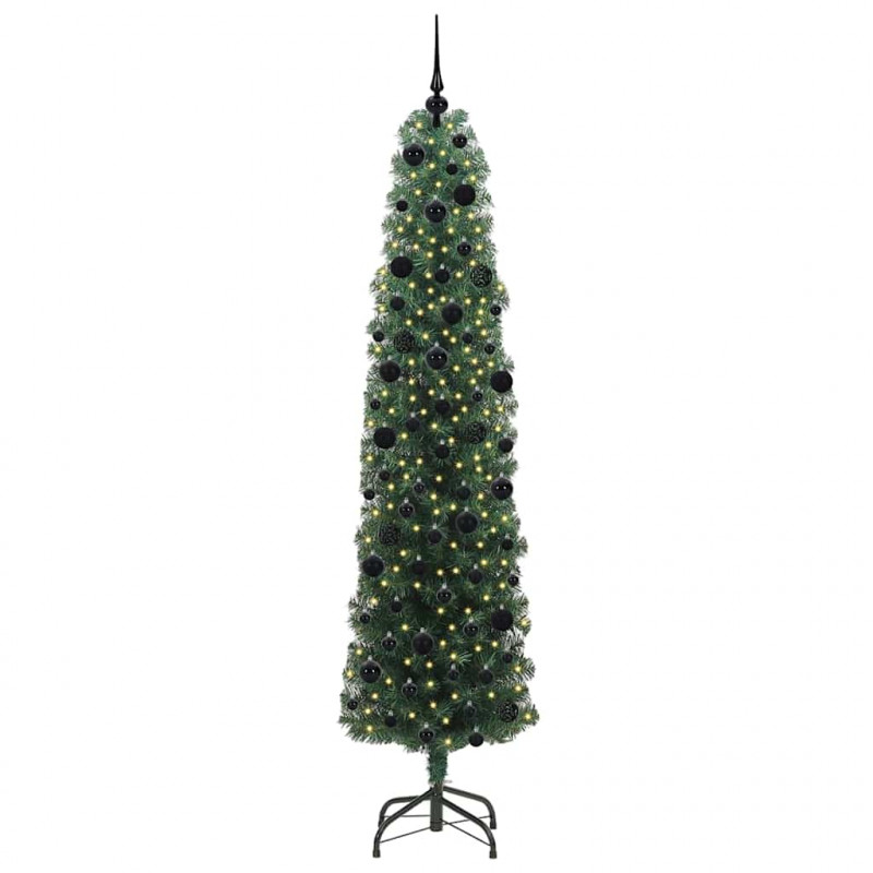 Sztuczna choinka z podstawą Zielony 240 cm PVC, stal i plastik