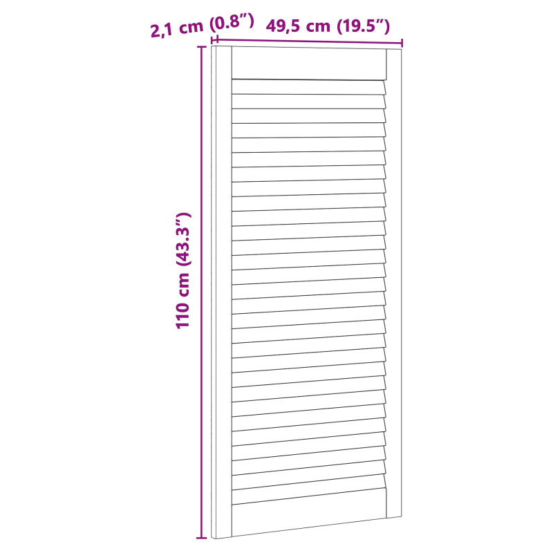 Drzwi do szafki z drzwiami 4 pcs Naturalny 49,5 x 2,1 x 110 cm