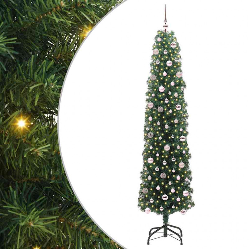 Sztuczna choinka z podstawą Zielony 240 cm PVC, stal i plastik