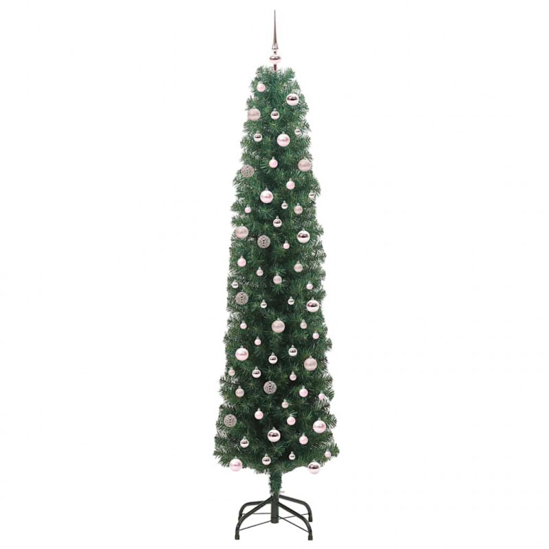Sztuczna choinka z podstawą Zielony 240 cm PVC, stal i plastik