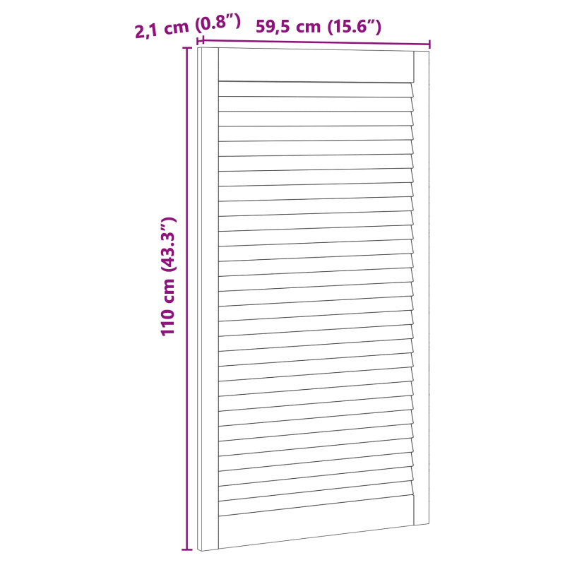 Drzwi do szafki z drzwiami 4 pcs Naturalny 110 x 2,1 x 59,5 cm